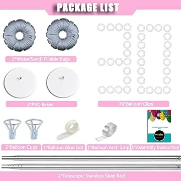 DECOJOY Adjustable 7 Feet Balloon Column Stand Set