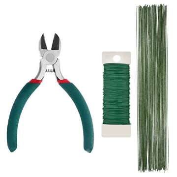 Paxcoo Floral Tape and Floral Wire Arrangement Tools Kit with Wire Cutter 26 Gauge Stem Wire and 22 ...