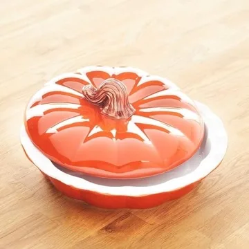Lakeside Pumpkin Pie Dish for Fall Baking and Decor