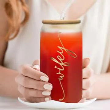 Bride To Be Gifts - Bridal Shower Gift - Engagement Gifts for Women, Her, Wedding Gifts, Bachelorette Gifts for Bride, Bride Gifts - Engaged Gifts, Wife Gifts, Future Mrs Gifts - 16 Oz Wife Glass Cup