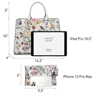 Dasein Women Handbags Purses Ladies Work Purse Satchel Tote Top Handle Shoulder Bags with Matching Clutch