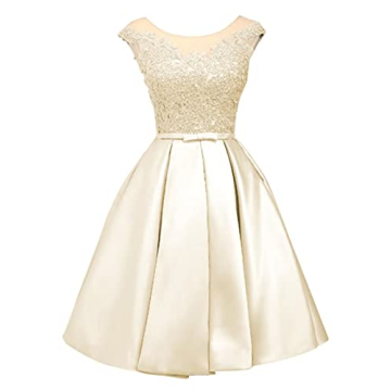 Stunning Floral Lace Short Homecoming Dress - Champagne Size 2