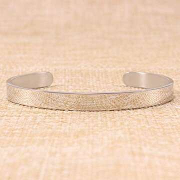 Btysun Inspirational Bracelets for Women Birthday Gifts for Her Motivational Cuff Bangle Silver Couple Bracelet Friend Friendship Mantra Quotes Jewelry(Life is Tough,My Darling ...)