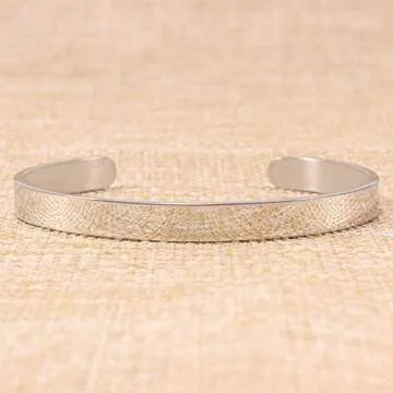 Btysun Inspirational Bracelets for Women Birthday Gifts for Her Motivational Cuff Bangle Silver Couple Bracelet Friend Friendship Mantra Quotes Jewelry(Life is Tough,My Darling ...)