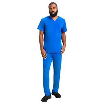 Healing Hands Scrub Pants for Men Daniel Utility Bottoms with 6 Pockets, 2-Way Stretch and Durable Fabric 9300, Royal,XL