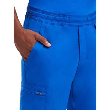 Healing Hands Scrub Pants for Men Daniel Utility Bottoms with 6 Pockets, 2-Way Stretch and Durable Fabric 9300, Royal,XL