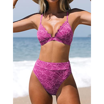 Buy CUPSHE High Waisted Bikini Scalloped V Neck Online