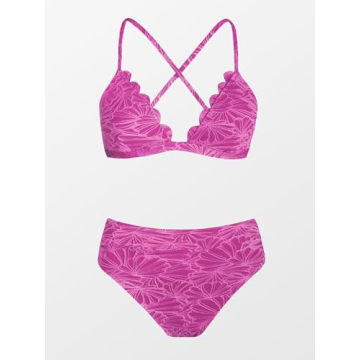 Buy CUPSHE High Waisted Bikini Scalloped V Neck Online