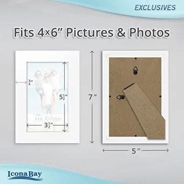 Icona Bay 4x6 Picture Frames - Stylish 3 Pack
