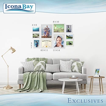 Icona Bay 4x6 Picture Frames - Stylish 3 Pack