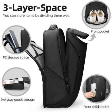 Muzee Waterproof Business Backpack with USB Charging