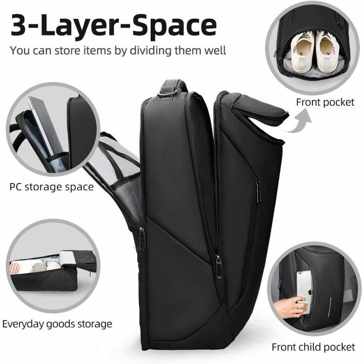 Muzee Waterproof Business Backpack with USB Charging
