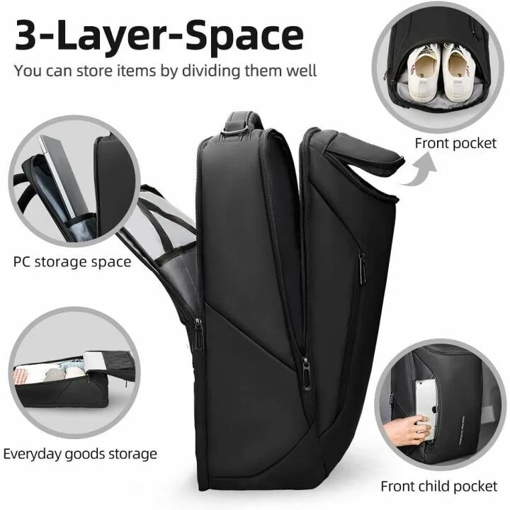 Muzee Waterproof Business Backpack with USB Charging