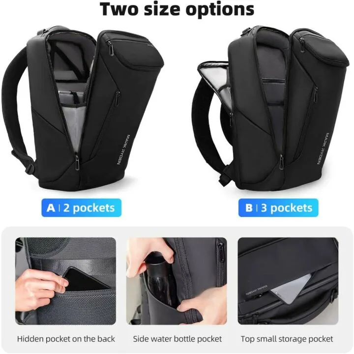 Muzee Waterproof Business Backpack with USB Charging