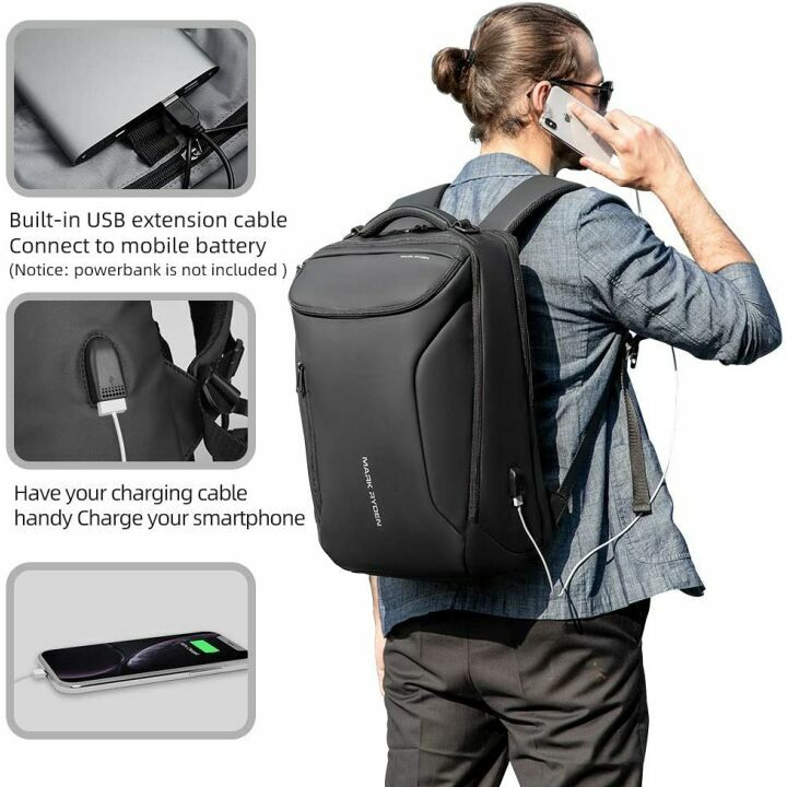 Muzee Waterproof Business Backpack with USB Charging