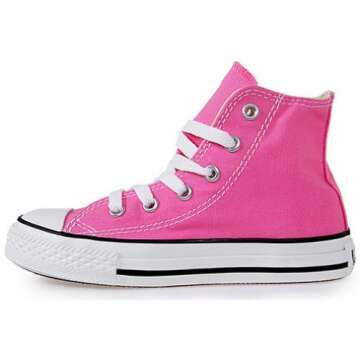 Converse Chuck Taylor All Star Canvas High Top Sneaker, Pink, 11 M US Little Kid