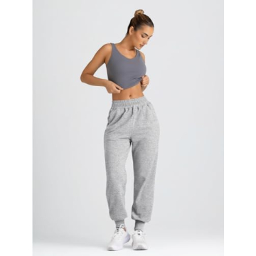Yovela High Waisted Joggers for Women in Grey