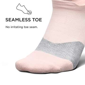 Feetures Elite Ultra Light Cushion Ankle Socks - Sport Sock with Targeted Compression - Propulsion Pink, L (1 Pair)