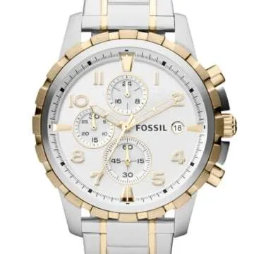 Fossil Men's Dean Chronograph Watch in Stylish Gold/Silver