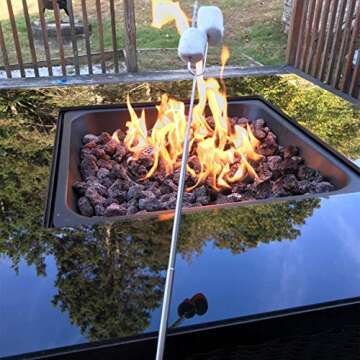 Mluchee 8Pack Marshmallow Roasting Sticks Smores Skewers for Fire Pit 32inch Telescoping Sausage BBQ Hot Dog Forks Portable Carrying Bag for Grill Campfire Thanksgiving Christmas Gifts