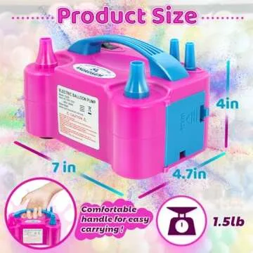 Anordsem Balloon Air Pump Electric: Balloon Inflator Portable for All Balloons at Home - Blower Machine Dual Nozzle for Party Birthday Ballon Arch Stand Decoration
