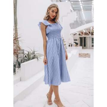 Stylish Miessial Women's Summer Midi Dresses with Pockets
