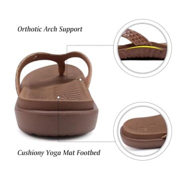 KuaiLu Womens Comfortable Arch Support Flip Flops