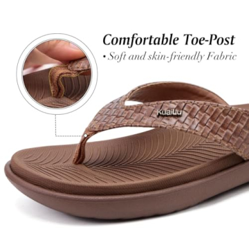 KuaiLu Womens Comfortable Arch Support Flip Flops