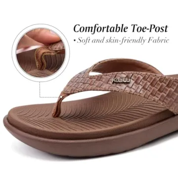 KuaiLu Womens Comfortable Arch Support Flip Flops