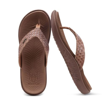 KuaiLu Womens Comfortable Arch Support Flip Flops