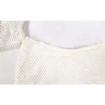 Elegant Two Piece Sets for Women Vacation Sexy White Off The Shoulder Tube Top Long Straight Pants Bikini Cover Ups Swimwear Beach with Bandage(Large)