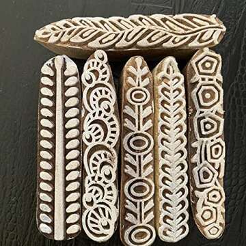 AnNafi Mehendi Print Blocks - Versatile Wooden Stamps Set