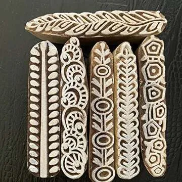 AnNafi Mehendi Print Blocks - Versatile Wooden Stamps Set