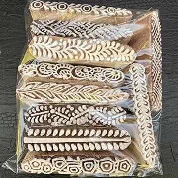 AnNafi Mehendi Print Blocks - Versatile Wooden Stamps Set