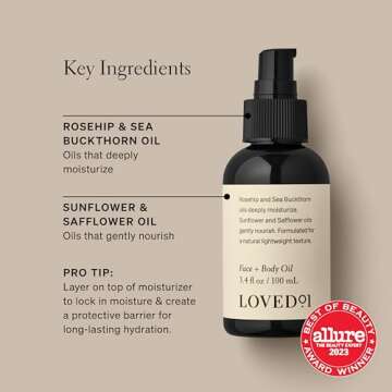 Loved01 Face & Body Oil, John Legend Skincare, Daily Deep Hydration, Lightweight & Non-Greasy Formul...