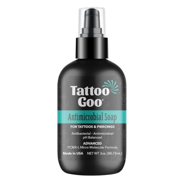 Tattoo Goo Deep Cleansing Soap - Best Antimicrobial Aftercare for Tattoos and Piercings - 3 oz