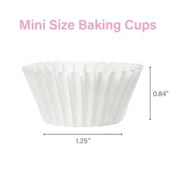 LotFancy 500pcs Mini Cupcake Liners, White Muffin Liners, No Smell, Greaseproof Paper Baking Cups, S...