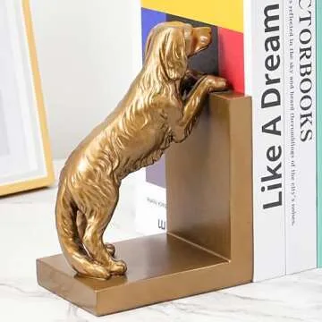 Dog Bookends Creative Resin Holders for Home Shelves