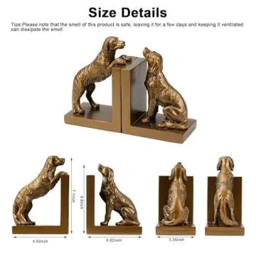 Dog Bookends Creative Resin Holders for Home Shelves