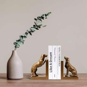 Dog Bookends Creative Resin Holders for Home Shelves