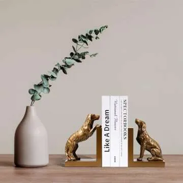 Dog Bookends Creative Resin Holders for Home Shelves