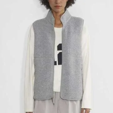 Hixiaohe Sherpa Fleece Vest for Women Trendy Warm Sleeveless Vests Jacket Lightweight Zip Coats with Pockets Fall Outerwear(Gray,S)