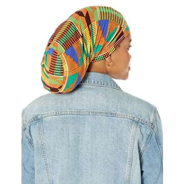 Fairy Black Mother Dreadlocks Locs Cap (African Kente Medium,Yellow)