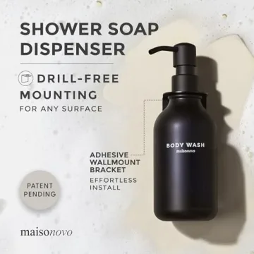 MaisoNovo No Drill Shower Dispenser Wall Mount 3-Chamber