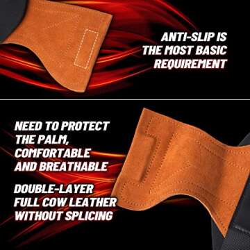 CIEIVXI Weight Lifting Wrist Straps for Deadlifts,Leather Deadlift Gloves and Grip Pads for Weight Lifting,Gym Wrist Straps for Weightlifting Lifting Straps for Men and Women (Pair)