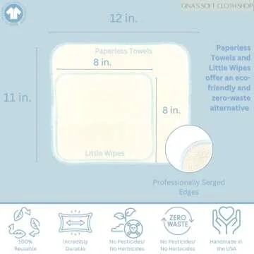 Gina's Soft Cloth Shop 1 Ply 11x12 Inches Natural Unbleached Birdseye Paperless Towel Set of 10 Assorted Earthtone Colors Handmade in the USA!