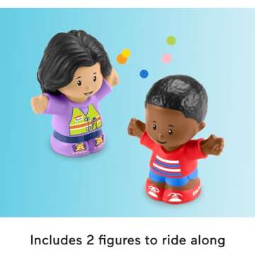 Fisher-Price Little People Toddler Toy School Bus Musical Push-Along Vehicle with 2 Figures for Pretend Play Ages 1+ Years