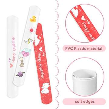 45 Pcs Slap Bracelets, White DIY Slap Bracelets, Blank Wrist Slap Bands for Kids Birthday Party, School Craft Projects, DIY Painting Snap Bracelets for Halloween, Christmas Party Favors.