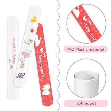 45 Pcs Slap Bracelets, White DIY Slap Bracelets, Blank Wrist Slap Bands for Kids Birthday Party, School Craft Projects, DIY Painting Snap Bracelets for Halloween, Christmas Party Favors.