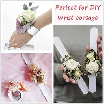 45 Pcs Slap Bracelets, White DIY Slap Bracelets, Blank Wrist Slap Bands for Kids Birthday Party, School Craft Projects, DIY Painting Snap Bracelets for Halloween, Christmas Party Favors.